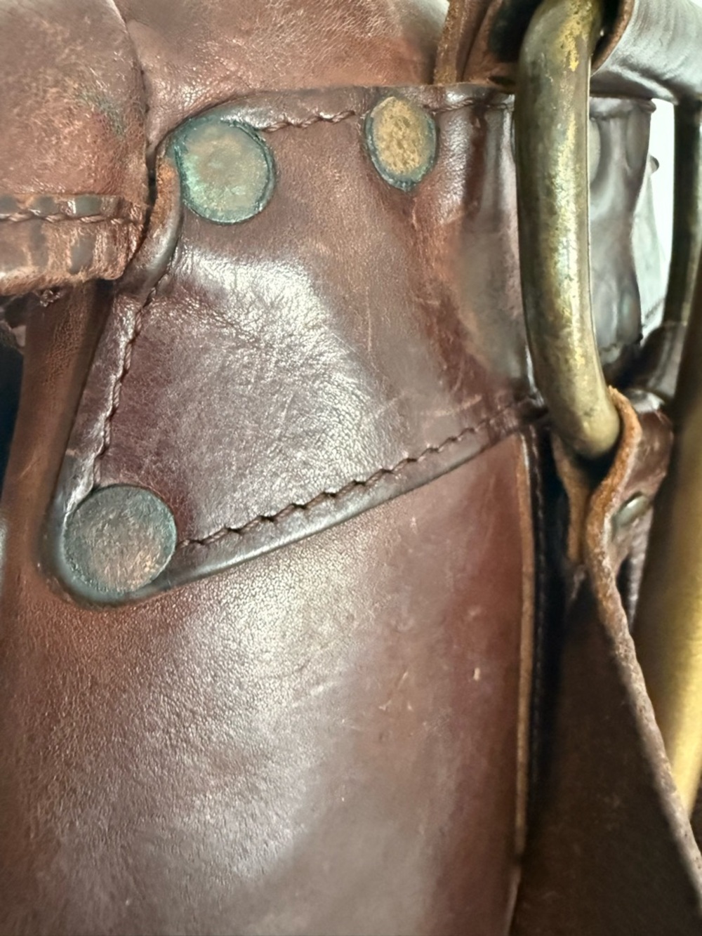 Double RL RRL & Co. Original Riley Rucksack Heritage Leather Backpack - Picture 6 of 13